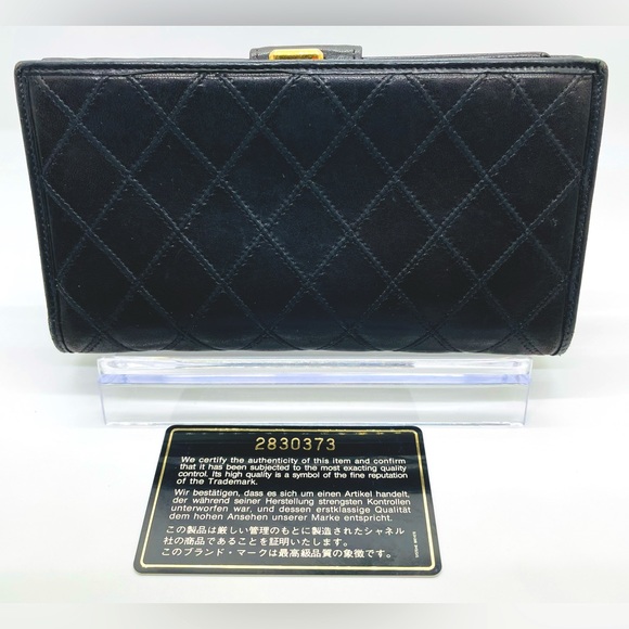 CHANEL Black Quilted Lambskin French Purse Wallet with COA! - Picture 2 of 16